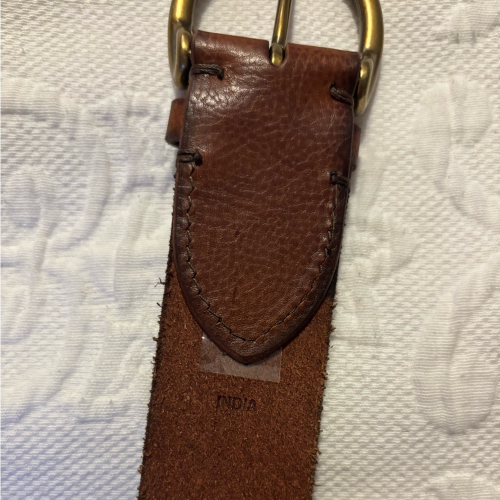 Brown vintage inspired genuine leather size medium Frye belt. Western, boho. - Picture 14 of 16